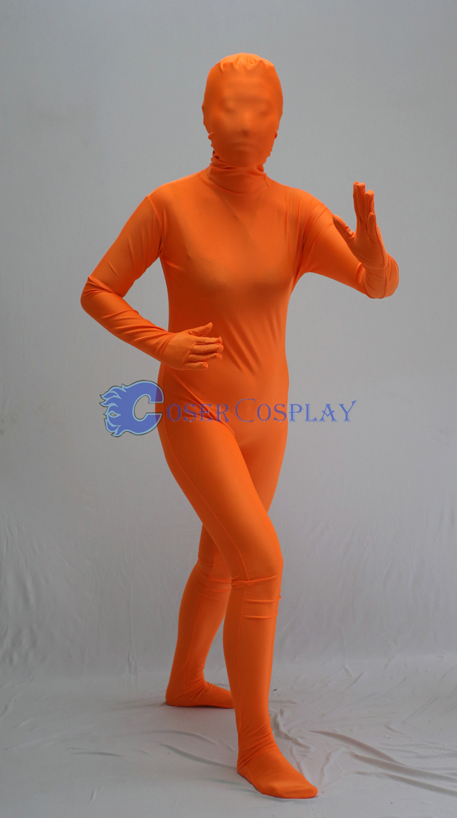 Unicolor Orange Zentai Halloween Costumes